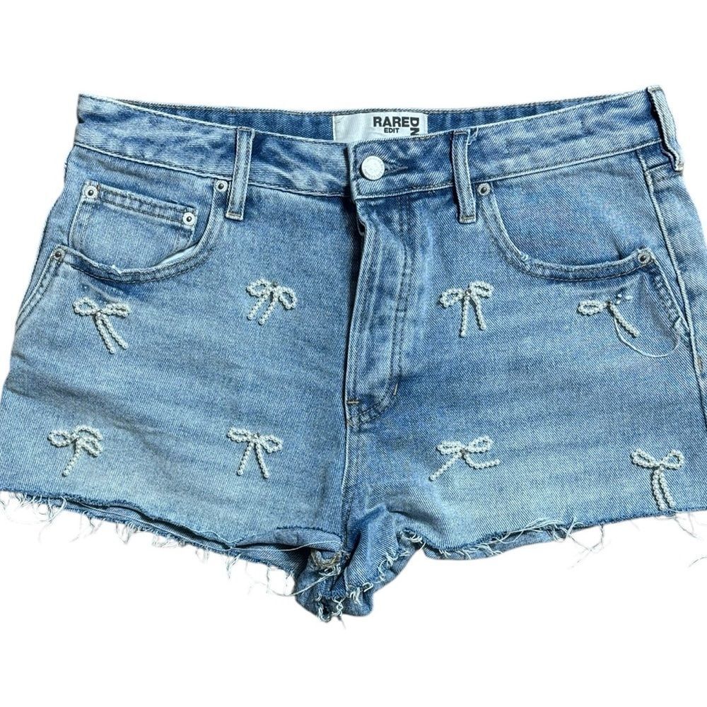 Rare DNM edit women’s 30 high rise festival shorts bows pearls embellished